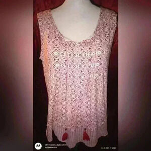Dress Barn Women's Sleeveless Floral Boho Top Size Large